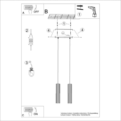 Hanglamp KARBON 2 rood oker