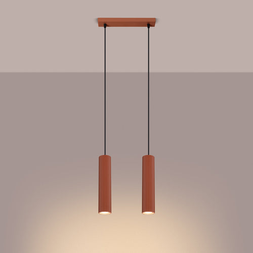 Hanglamp KARBON 2 rood oker