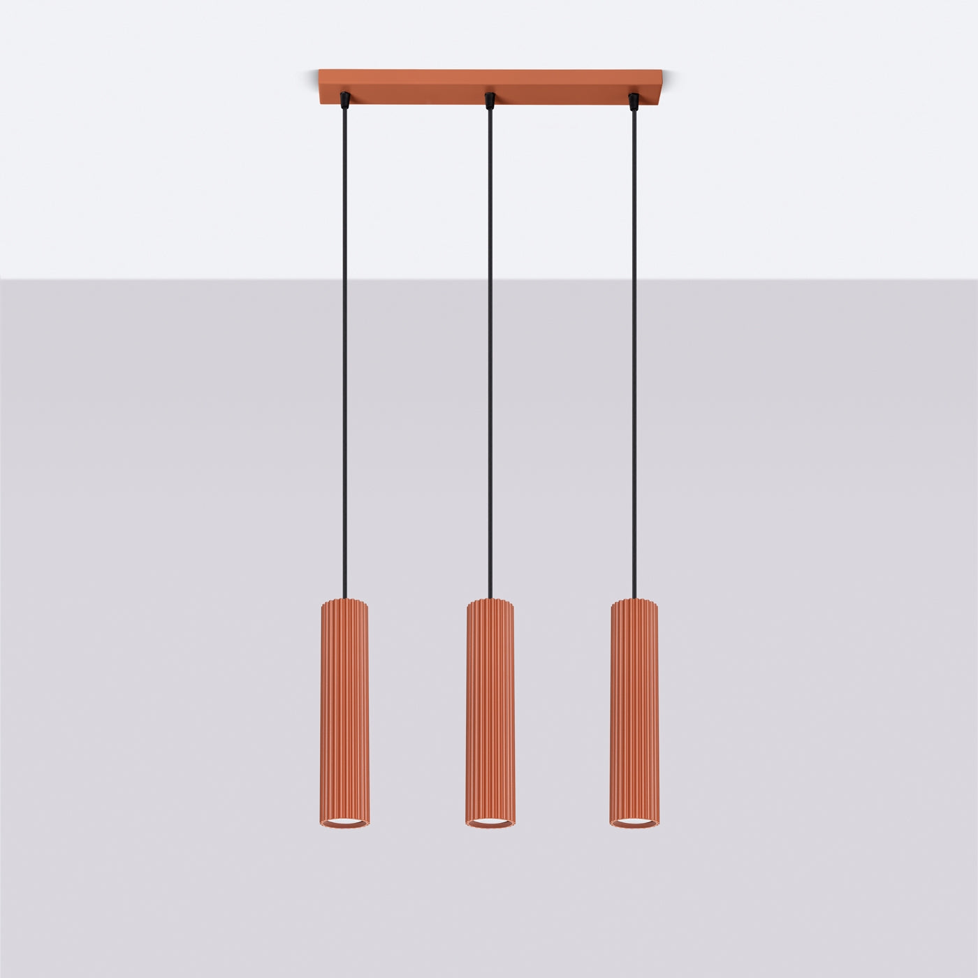 Hanglamp KARBON 3L rood oker