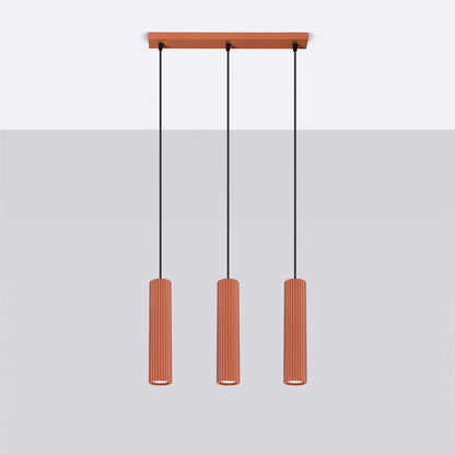 Hanglamp KARBON 3L rood oker