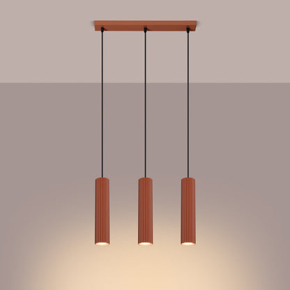 Hanglamp KARBON 3L rood oker