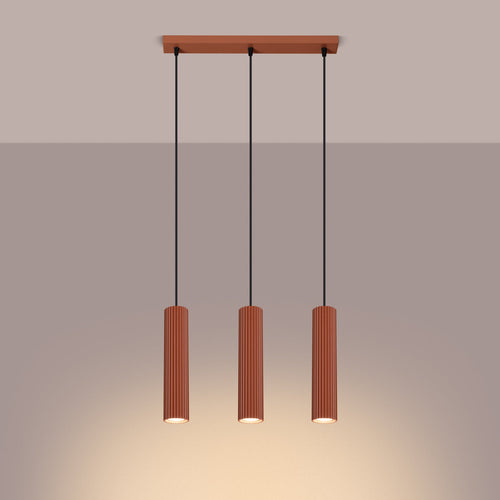 Hanglamp KARBON 3L rood oker