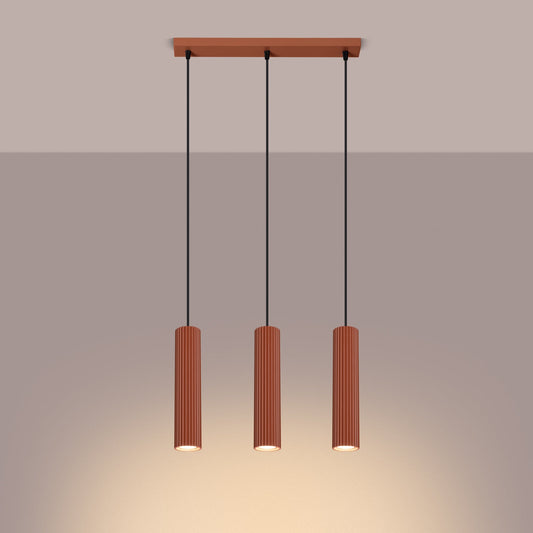 Hanglamp KARBON 3L rood oker