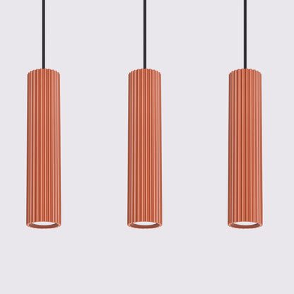 Hanglamp KARBON 3L rood oker