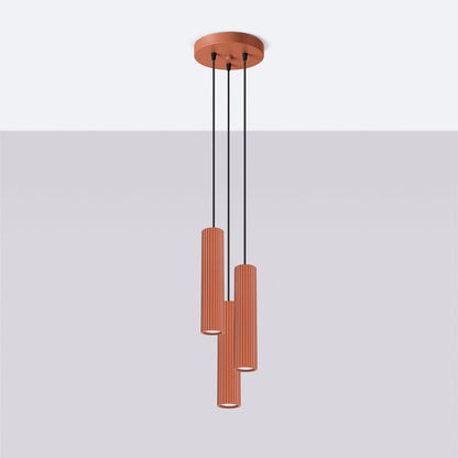 Hanglamp KARBON 3P rood oker