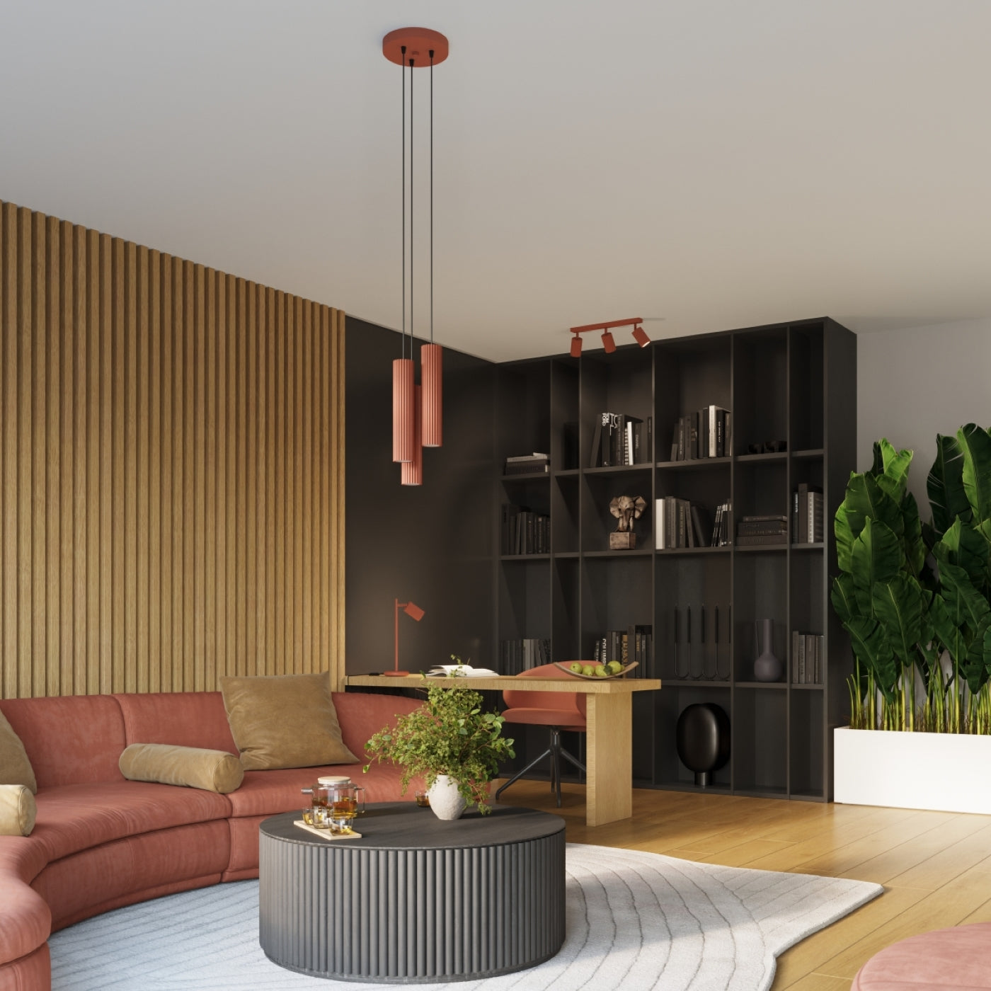 Wandlamp KARBON 30 rood oker