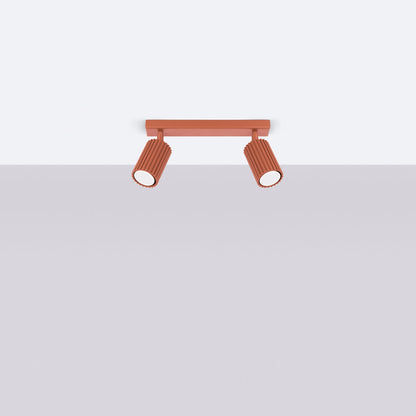 Plafondlamp KARBON 2 rood oker