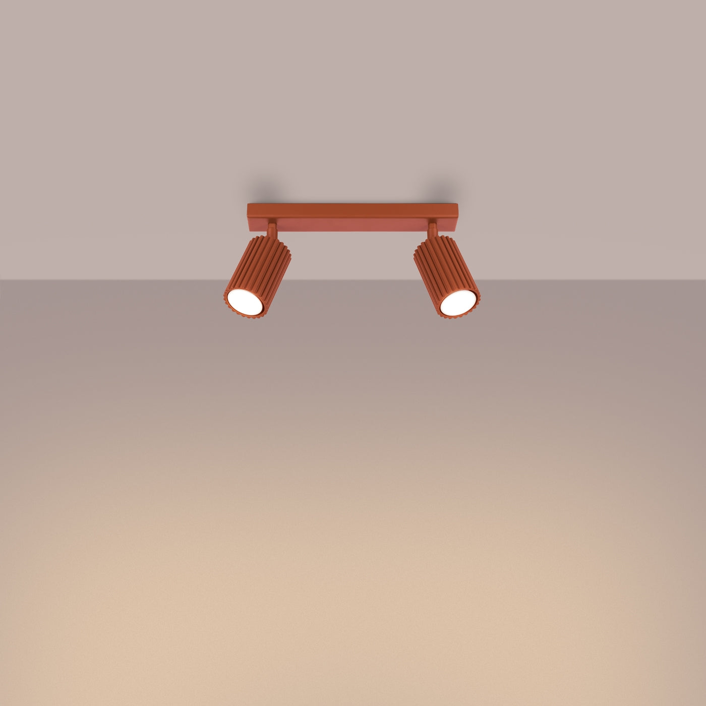 Plafondlamp KARBON 2 rood oker