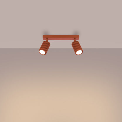 Plafondlamp KARBON 2 rood oker