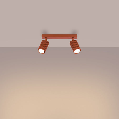 Plafondlamp KARBON 2 rood oker