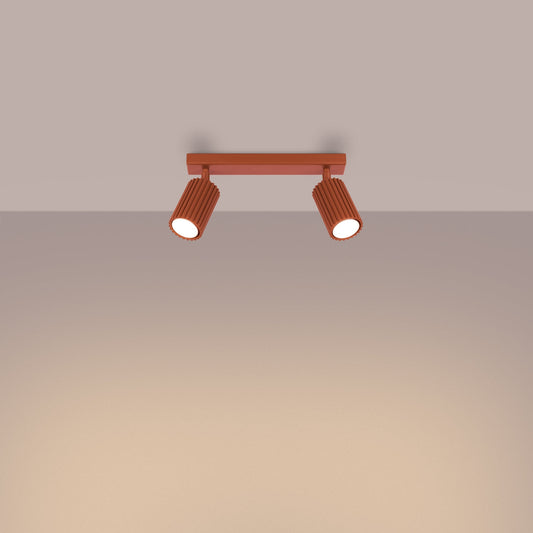 Plafondlamp KARBON 2 rood oker