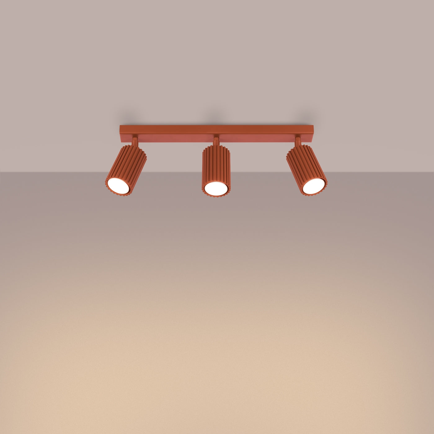 Plafondlamp KARBON 3L rood oker