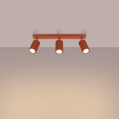 Plafondlamp KARBON 3L rood oker