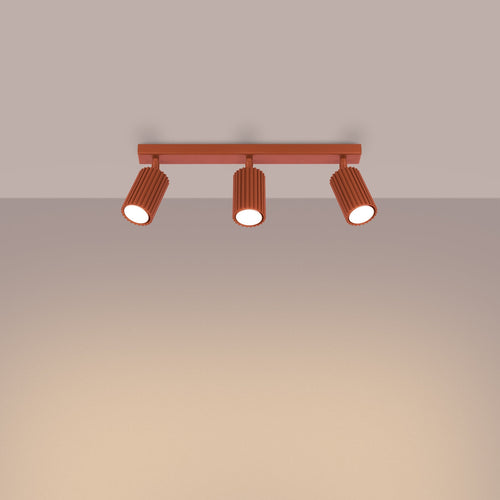 Plafondlamp KARBON 3L rood oker
