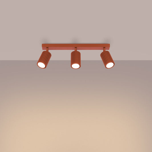 Plafondlamp KARBON 3L rood oker