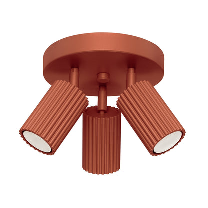 Plafondlamp KARBON 3P rood oker
