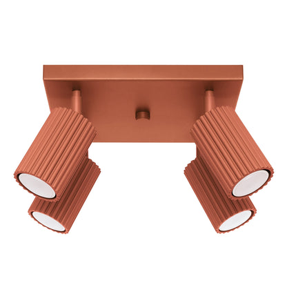 Plafondlamp KARBON 4 rood oker