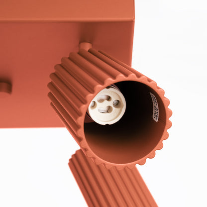 Plafondlamp KARBON 4 rood oker