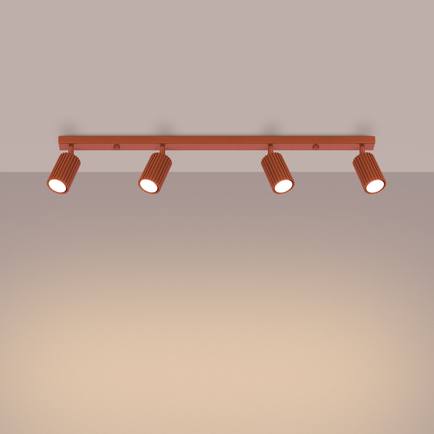 Plafondlamp KARBON 4L rood oker