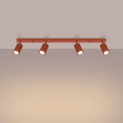 Plafondlamp KARBON 4L rood oker