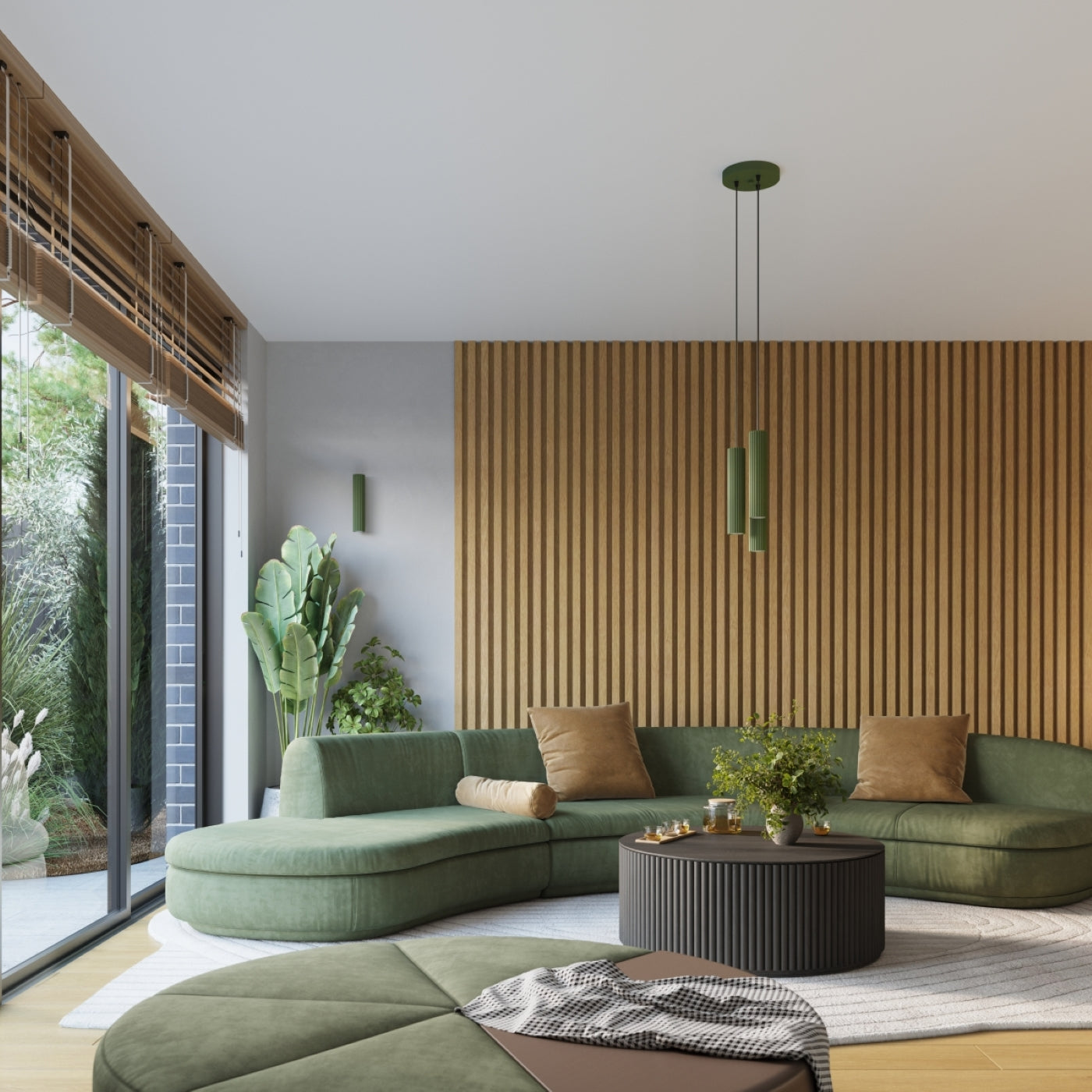Wandlamp KARBON 10 olijfgroen