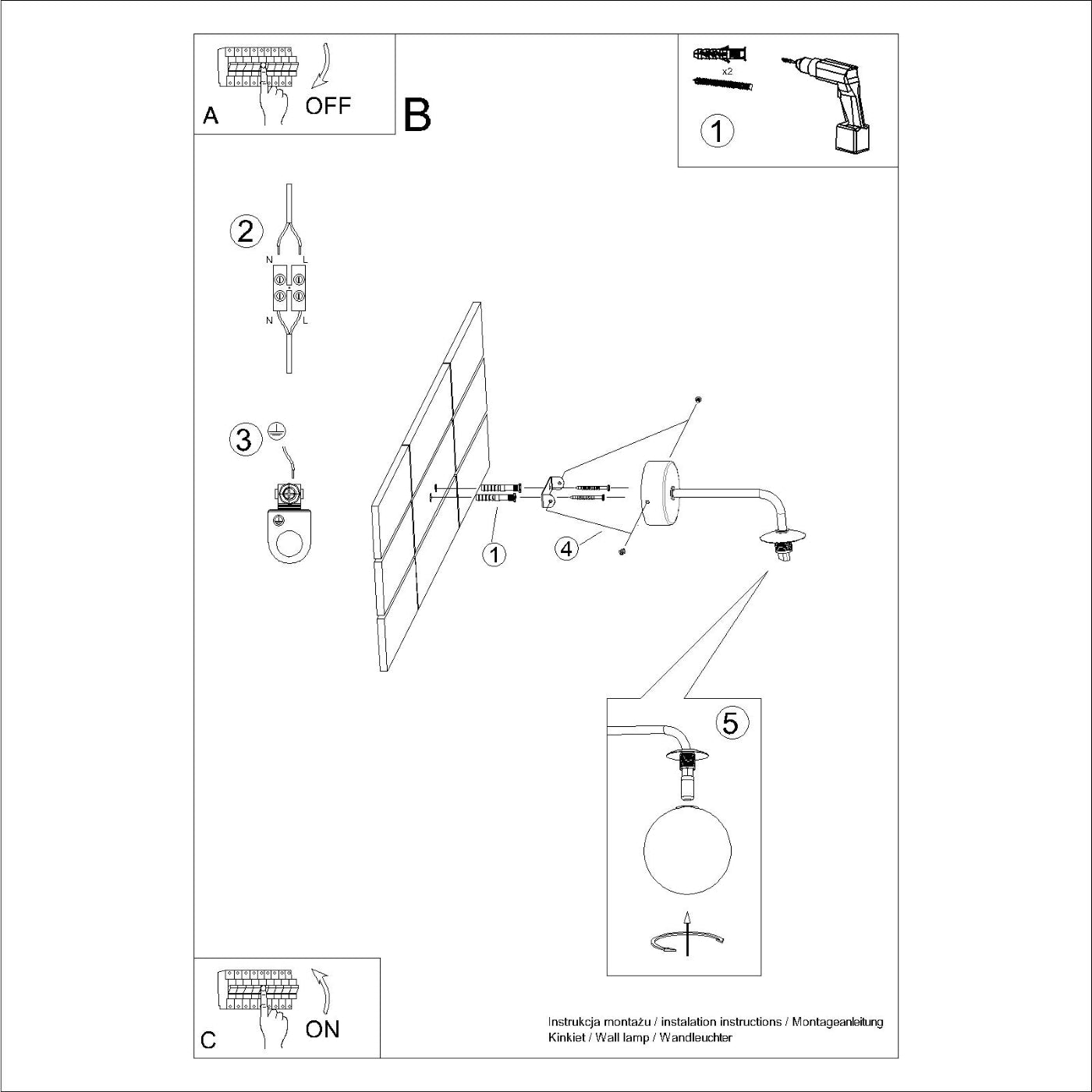 Wandlamp ASTRAL 1 wit