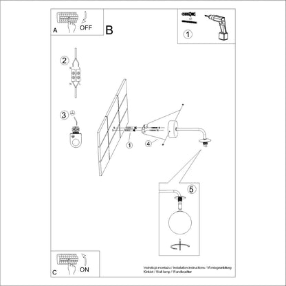 Wandlamp ASTRAL 1 zwart