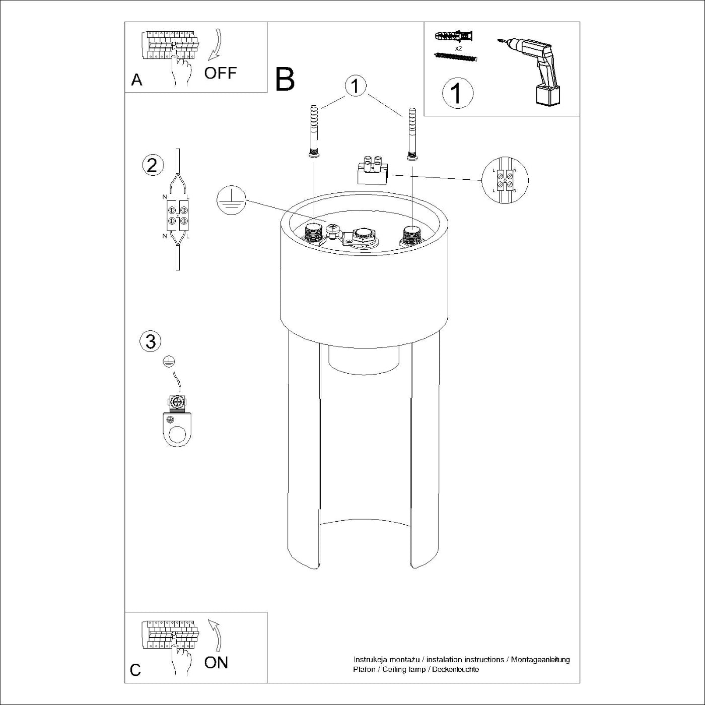Roterende Plafondlamp FLASH wit