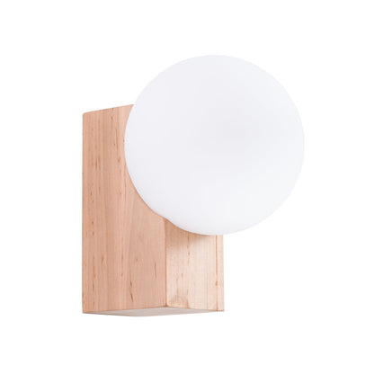 Wandlamp BULBO natuurlijk hout
