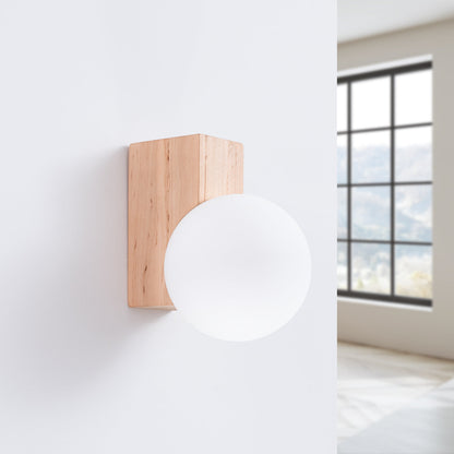 Wandlamp BULBO natuurlijk hout