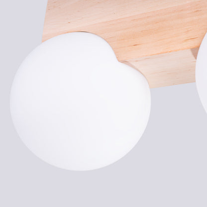 Plafondlamp BULBO 2 naturel hout