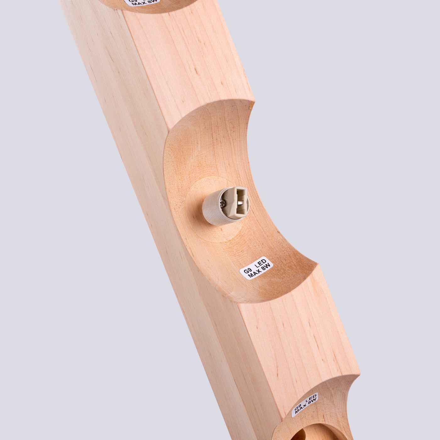 Plafondlamp BULBO 3 natuurlijk hout