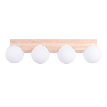 Plafondlamp BULBO 4 natuurlijk hout