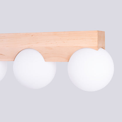 Plafondlamp BULBO 4 natuurlijk hout