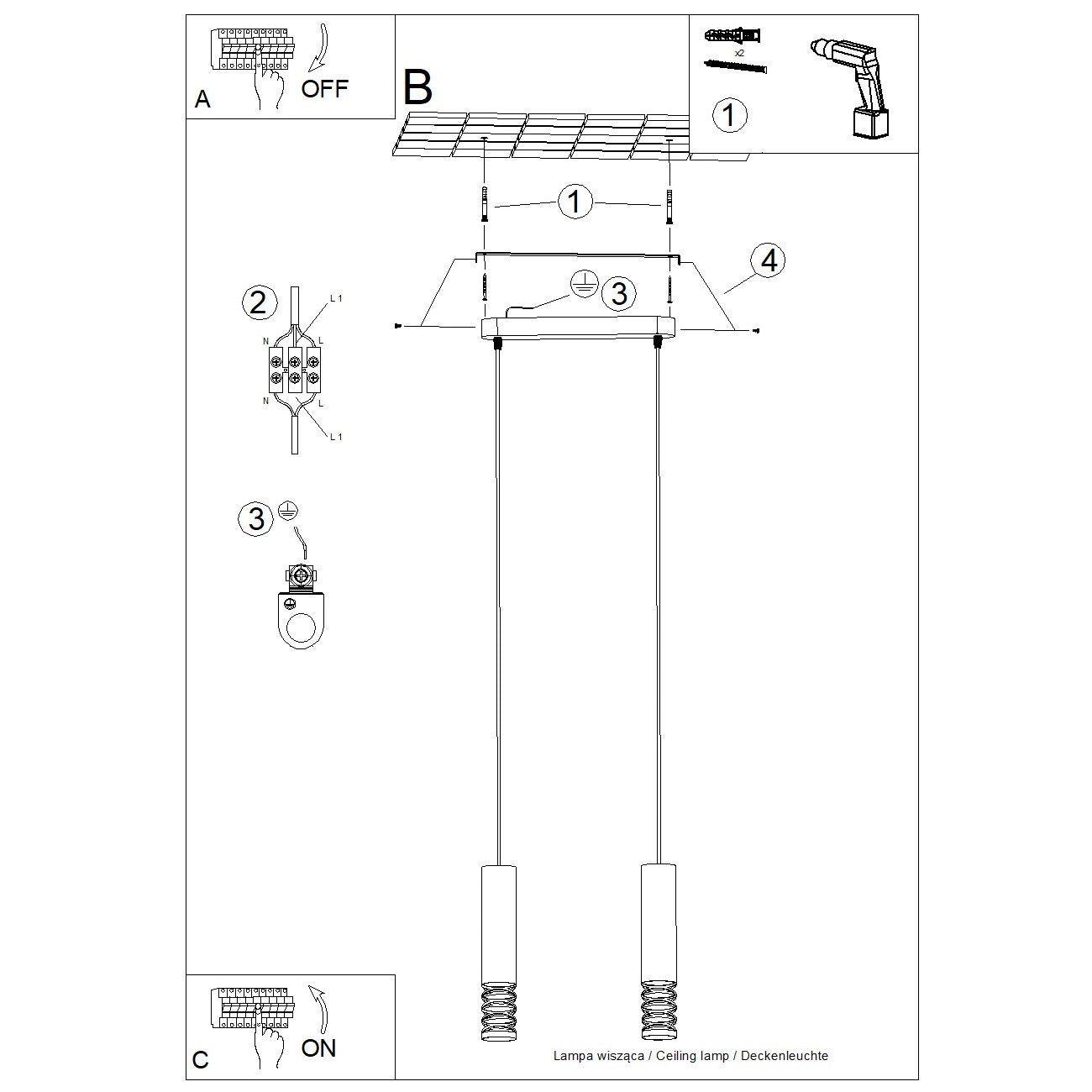 Hanglamp LAMI 2 wit