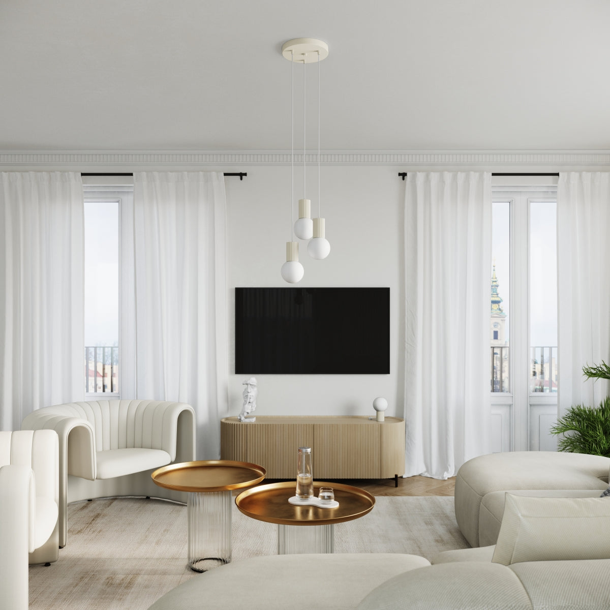 Tafellamp HALO beige
