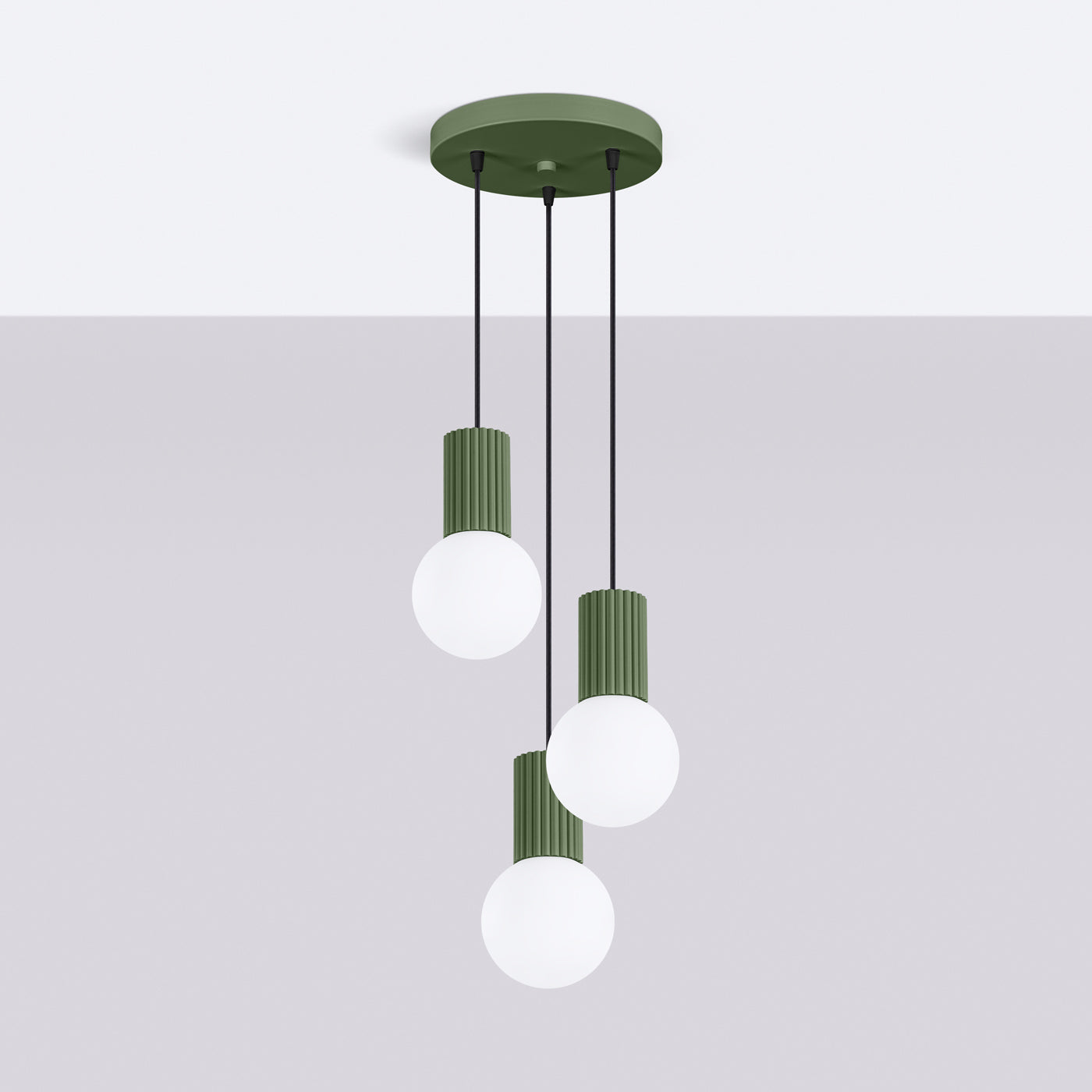 Hanglamp HALO 3P olijfgroen