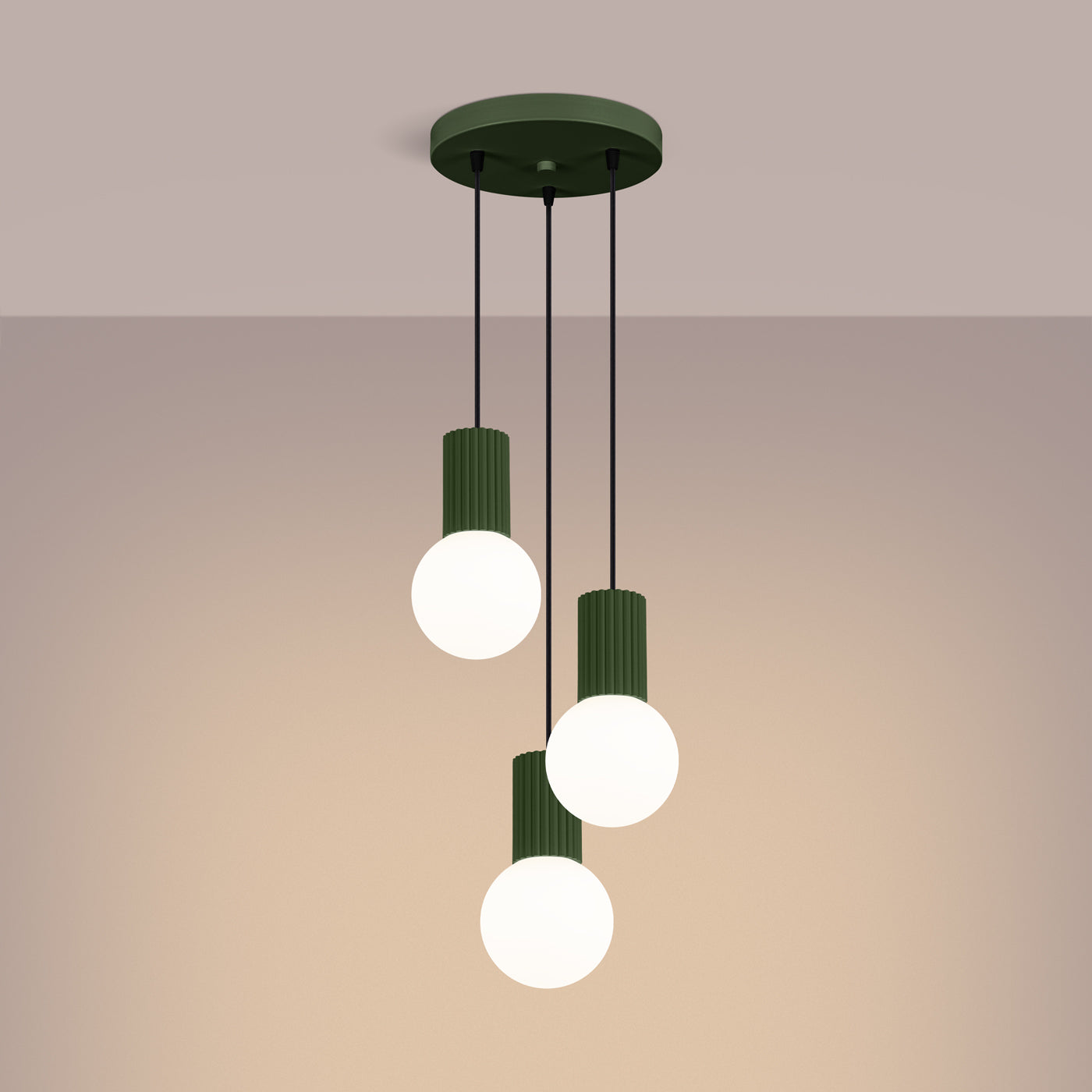 Hanglamp HALO 3P olijfgroen