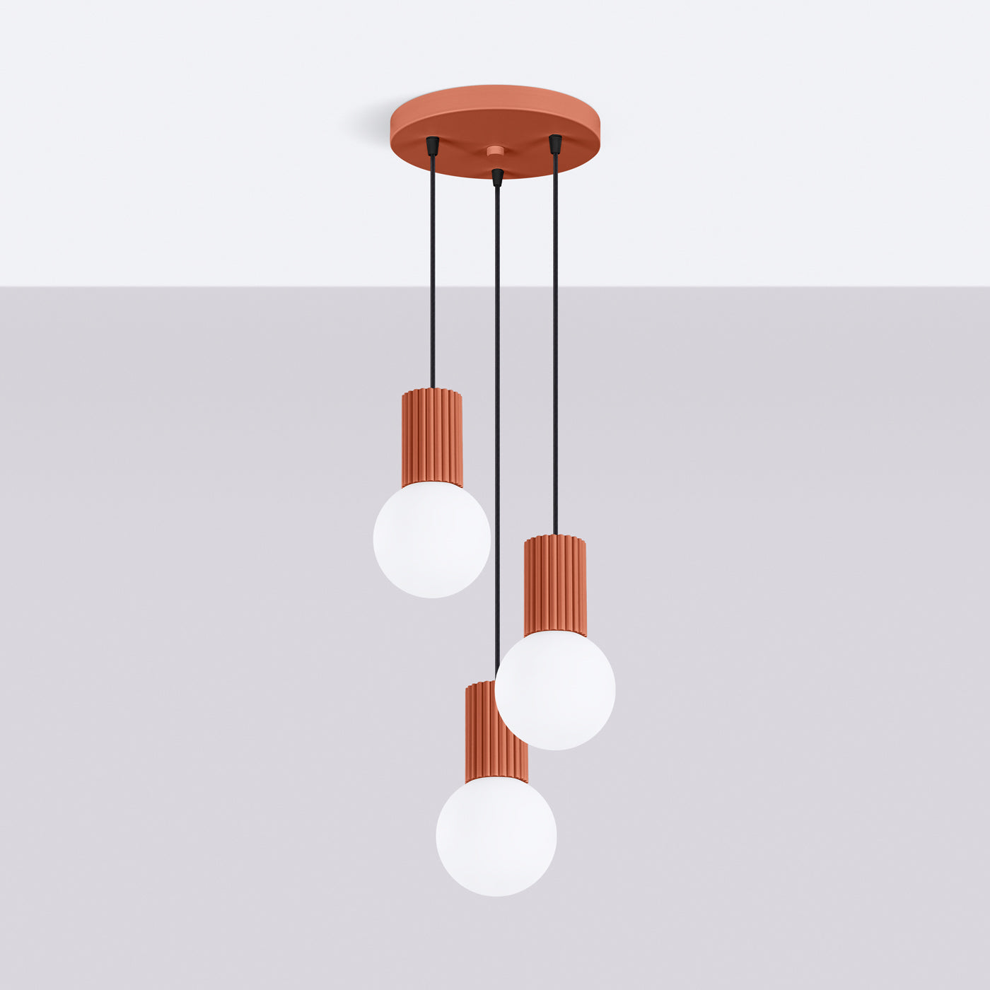 Hanglamp HALO 3P rood ochra