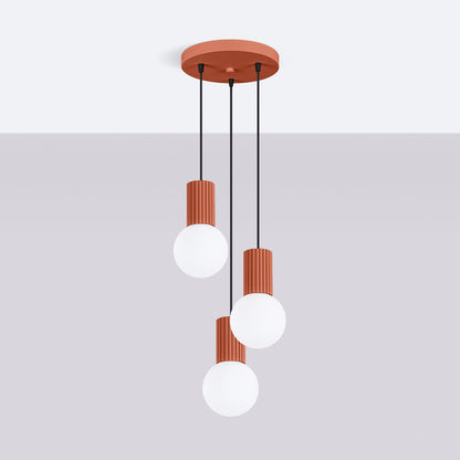 Hanglamp HALO 3P rood ochra