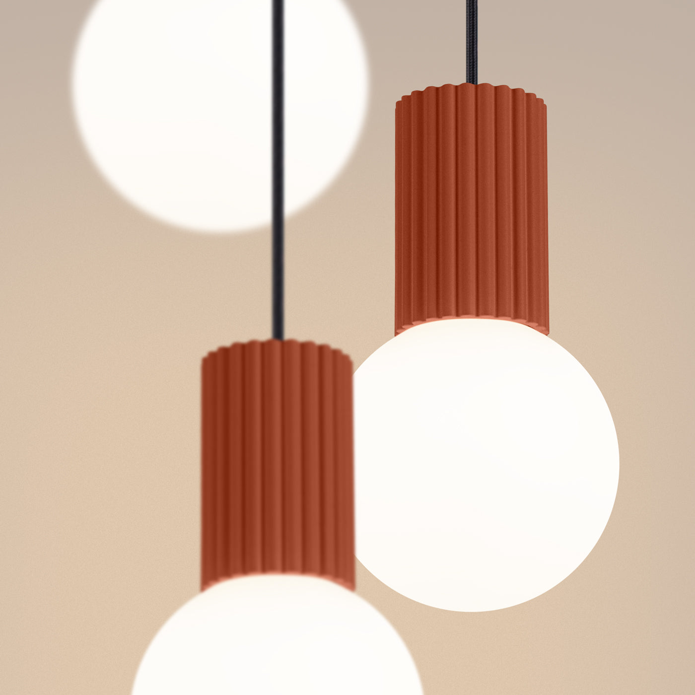 Hanglamp HALO 3P rood ochra
