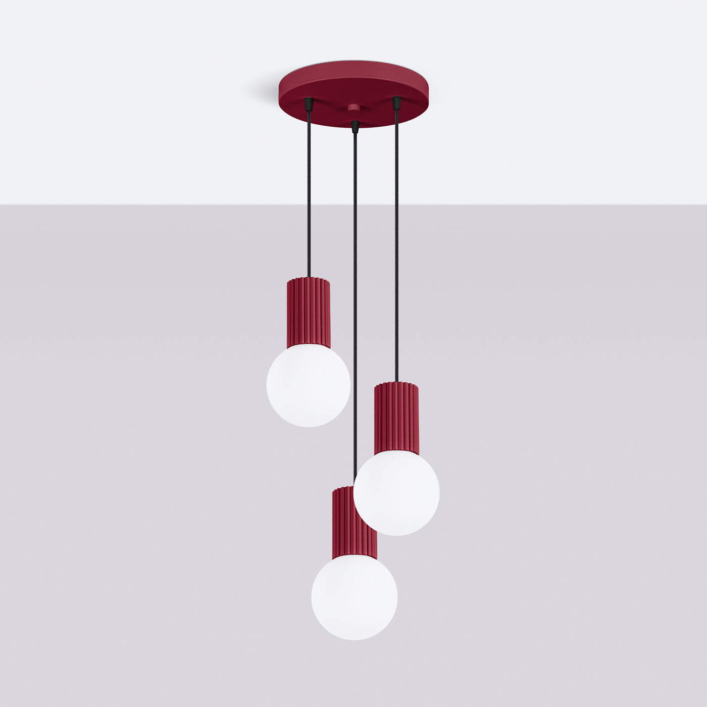 Hanglamp HALO 3P bordeauxrood