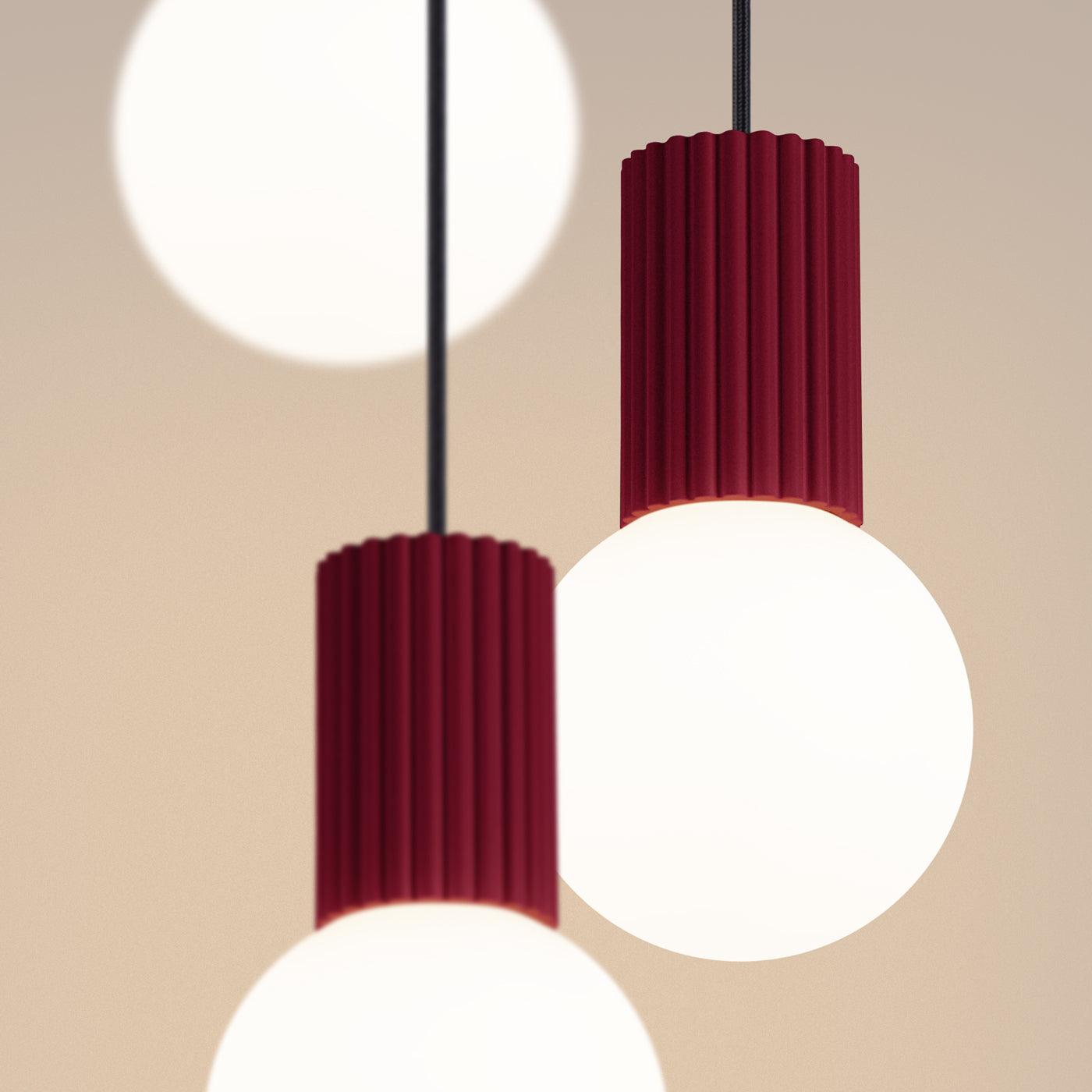 Hanglamp HALO 3P bordeauxrood